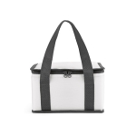 Sac glacière isotherme en RPET 600D à 2 anses et capacité de 5L couleur blanc vue frontale