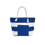 Sac glacière isotherme 15L en RPET à anses en coton recyclé couleur bleu roi vue frontale