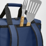Sac à dos glacière isotherme 28L en RPET à grande poche frontale couleur bleu troisième vue detaillée
