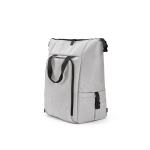 Sac à dos glacière isotherme 28L en RPET à grande poche frontale couleur gris clair