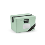 Glacière 12L en plastique recyclé avec sangle de transport couleur vert pastel