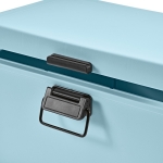 Glacière 12L en plastique recyclé avec sangle de transport couleur bleu pastel quatrième vue
