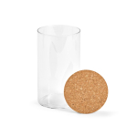 Bocal alimentaire en verre borosilicate avec couvercle en liège 1L couleur transparent deuxième vue