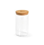 Bocal alimentaire en verre borosilicate avec couvercle en liège 1L couleur transparent deuxième vue
