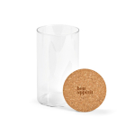Bocal alimentaire en verre borosilicate avec couvercle en liège 1L couleur transparent