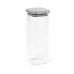 Récipient en verre à couvercle en inox recyclé scellé 2,04 L couleur transparent