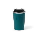 Gobelet isotherme durable en acier inoxydable recyclé 400 ml couleur bleu pétrole vue frontale