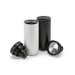 Gobelet de voyage à double paroi en acier inoxydable recyclé 340ml couleur noir quatrième vue