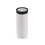Gobelet de voyage à double paroi en acier inoxydable recyclé 340ml couleur blanc vue arrière