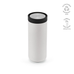 Gobelet de voyage à double paroi en acier inoxydable recyclé 340ml couleur blanc