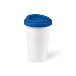 Mug isotherme en céramique à emporter à couvercle en silicone 290 ml couleur bleu deuxième vue