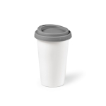 Mug isotherme en céramique à emporter à couvercle en silicone 290 ml couleur gris deuxième vue