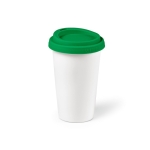 Mug isotherme en céramique à emporter à couvercle en silicone 290 ml couleur vert deuxième vue