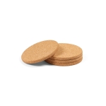 Jeu de 4 sous-verres durables en liège naturel couleur naturel