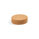 Jeu de 4 sous-verres durables en liège naturel couleur naturel deuxième vue