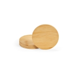 Jeu de 4 sous-verres en bambou d'inspiration zen couleur naturel vue frontale