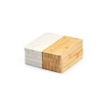 Jeu de 4 sous-verres sophistiqués en bambou et marbre couleur naturel deuxième vue