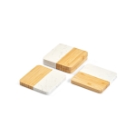 Jeu de 4 sous-verres sophistiqués en bambou et marbre couleur naturel troisième vue
