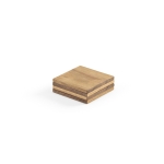 Set de 4 sous-verres durables en bois d'acacia couleur naturel deuxième vue