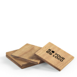 Set de 4 sous-verres durables en bois d'acacia vue principale
