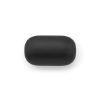 Écouteurs sans fil confortables et adaptables dans leur étui couleur noir vue supérieur de la boîte