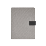 Porte-documents A4 en RPET avec protecteurs tablette et téléphone couleur gris foncé vue frontale