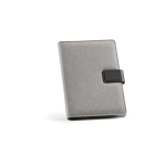 Porte-documents A5 en RPET à pochette tablette et fermoir magnétique couleur gris foncé