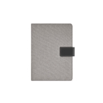 Porte-documents A5 en RPET à pochette tablette et fermoir magnétique couleur gris foncé vue frontale