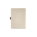 Porte-documents A5 en coton recyclé à fermeture pression et bloc-notes couleur naturel vue arrière