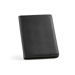 Conférencier A4 en cuir synthétique à bloc-notes et fermeture éclair couleur noir