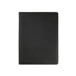 Conférencier A4 en cuir synthétique à bloc-notes et fermeture éclair couleur noir vue frontale