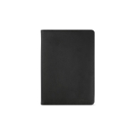 Conférencier A5 en cuir synthétique à bloc-notes et fermeture éclair couleur noir vue frontale