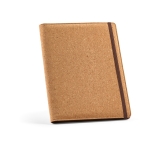 Porte-documents A4 en liège à fermeture élastique et pochette tablette couleur naturel