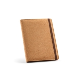 Porte-documents A5 en liège à pochette pour téléphone et porte-crayon couleur naturel