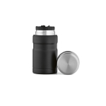 Bocal alimentaire en acier recyclé avec cuillère pliable 740ml couleur noir vue frontale