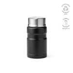 Bocal alimentaire en acier recyclé avec cuillère pliable 740ml couleur noir