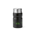 Bocal alimentaire en acier recyclé avec cuillère pliable 740ml couleur noir