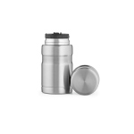 Bocal alimentaire en acier recyclé avec cuillère pliable 740ml couleur argenté vue frontale
