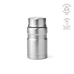 Bocal alimentaire en acier recyclé avec cuillère pliable 740ml couleur argenté
