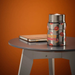 Bocal alimentaire en acier recyclé à double paroi 500ml couleur argenté vue d'ambiance