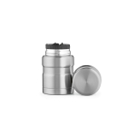 Bocal alimentaire en acier recyclé à double paroi 500ml couleur argenté vue frontale