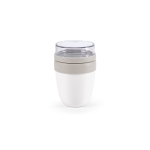 Lunch box isotherme à deux compartiments et couvercle étanche 430 ml couleur blanc