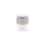 Lunch box isotherme à deux compartiments et couvercle étanche 370 ml couleur blanc