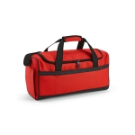 Sac de sport personnalisé en RPET à sangles noires réfléchissantes couleur rouge
