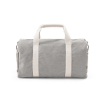 Sac de sport en coton recyclé à bandoulière couleur gris vue frontale