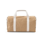 Sac de sport en coton recyclé à bandoulière couleur champagne vue frontale
