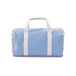 Sac de sport en coton recyclé à bandoulière couleur bleu pastel vue frontale