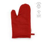 Gant de cuisine avec pouce séparé en coton recyclé 220 g/m² couleur rouge