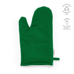 Gant de cuisine avec pouce séparé en coton recyclé 220 g/m² couleur vert
