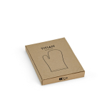 Gant de cuisine avec pouce séparé en coton recyclé 220 g/m² vue de la boîte